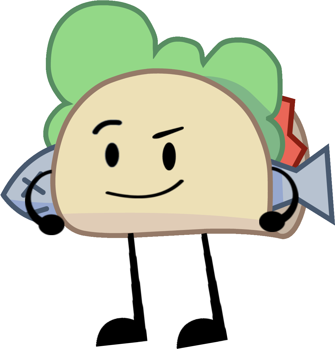 Inanimate High - Battle For Dream Island Bfb Taco (1272x1282), Png Download
