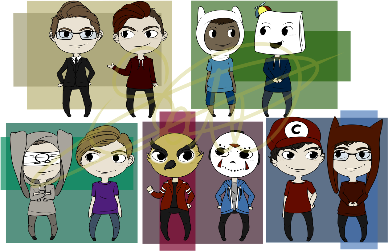 “ I Did Another Little Fanart Thingy Yay Top Left To - Cartoon (1280x890), Png Download