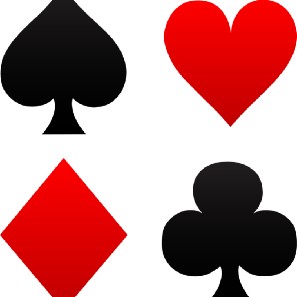 Playing Card Clip Art Free Clip Art Of Red And Black - Cards Spades Clubs Hearts Diamonds (1024x1024), Png Download