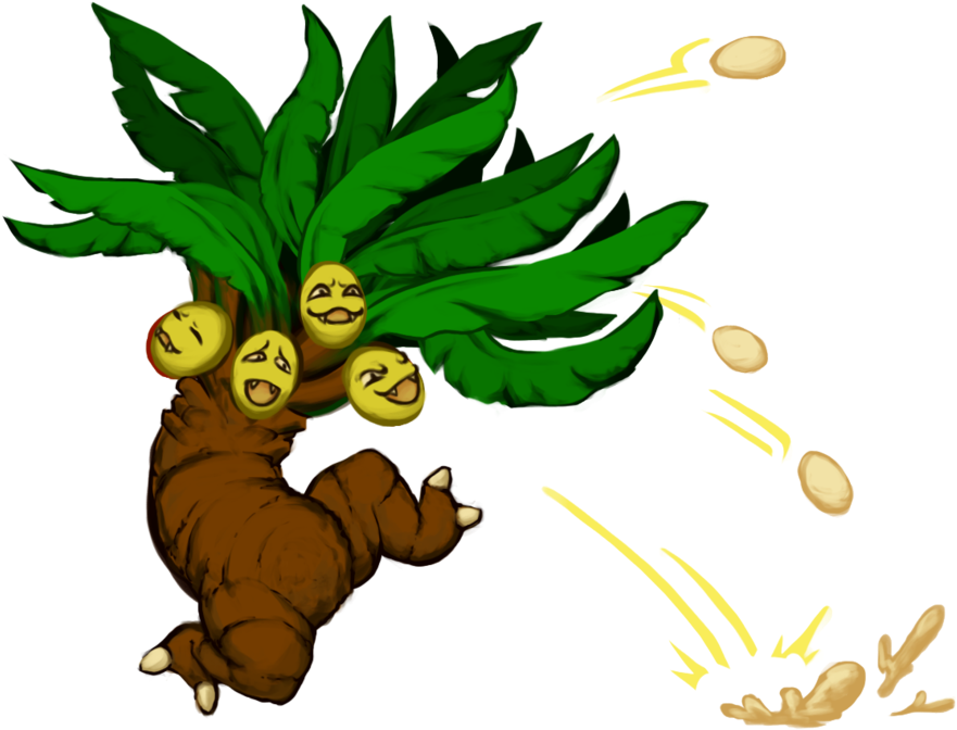#103 Exeggutor Used Barrage And Psychic - Cartoon (917x678), Png Download