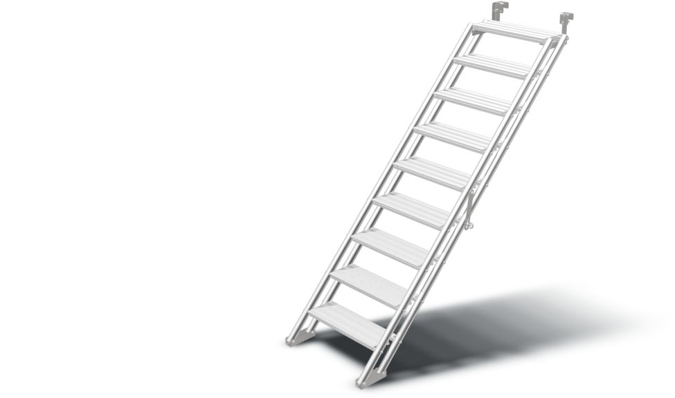 Alto Universal Scaffold Stair - Stairs (1840x676), Png Download