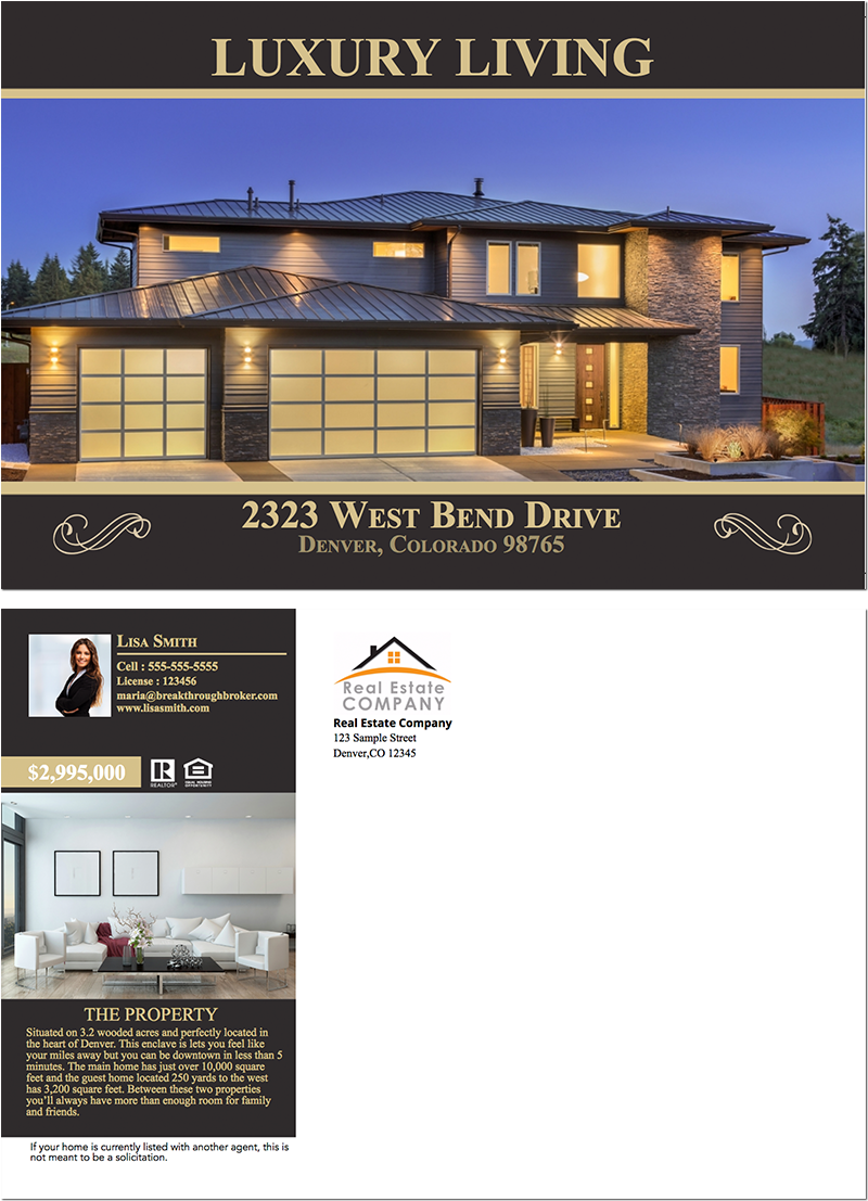 Real Estate Postcard - Luxury Just Listed Postcards For Realtors (900x1196), Png Download