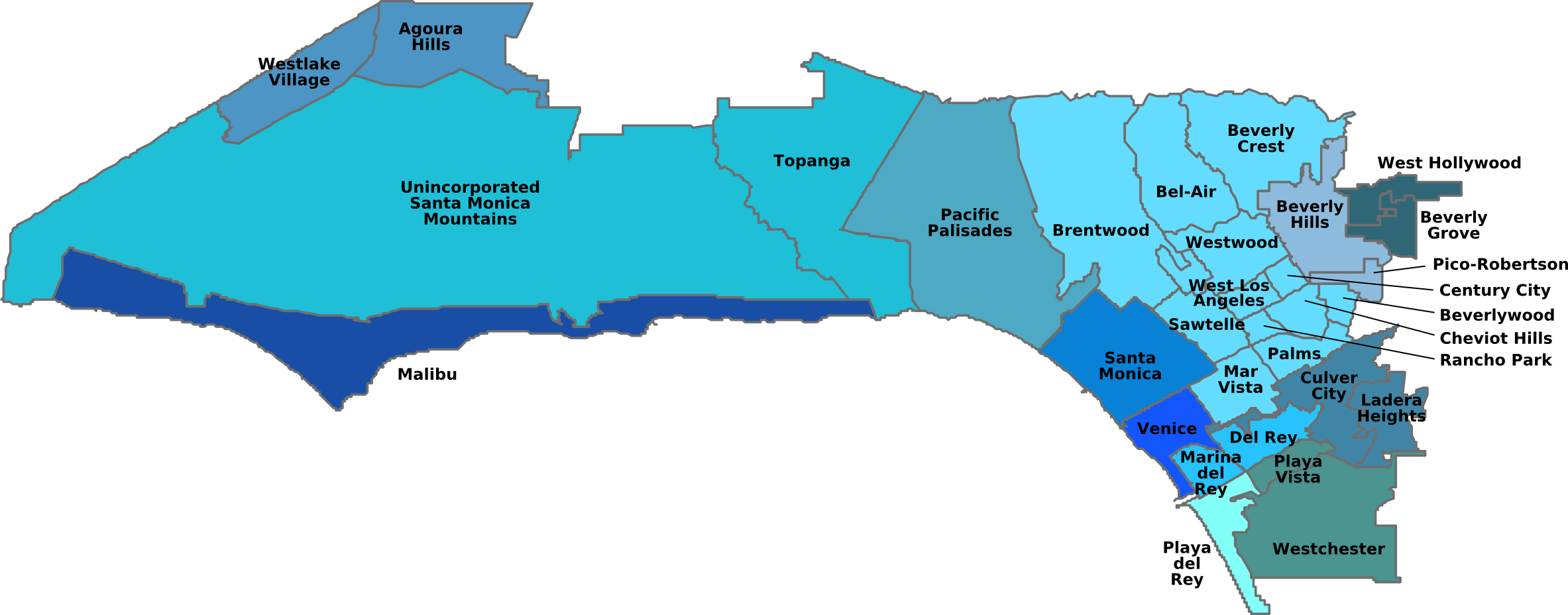 La Westside Districts Proposal - Atlas (2366x928), Png Download