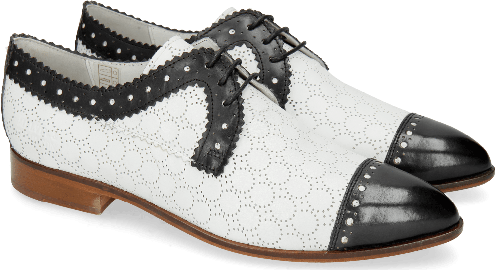 Derby Shoes Jessy 37 Black Nappa Perfo White - Slip-on Shoe (1024x1024), Png Download