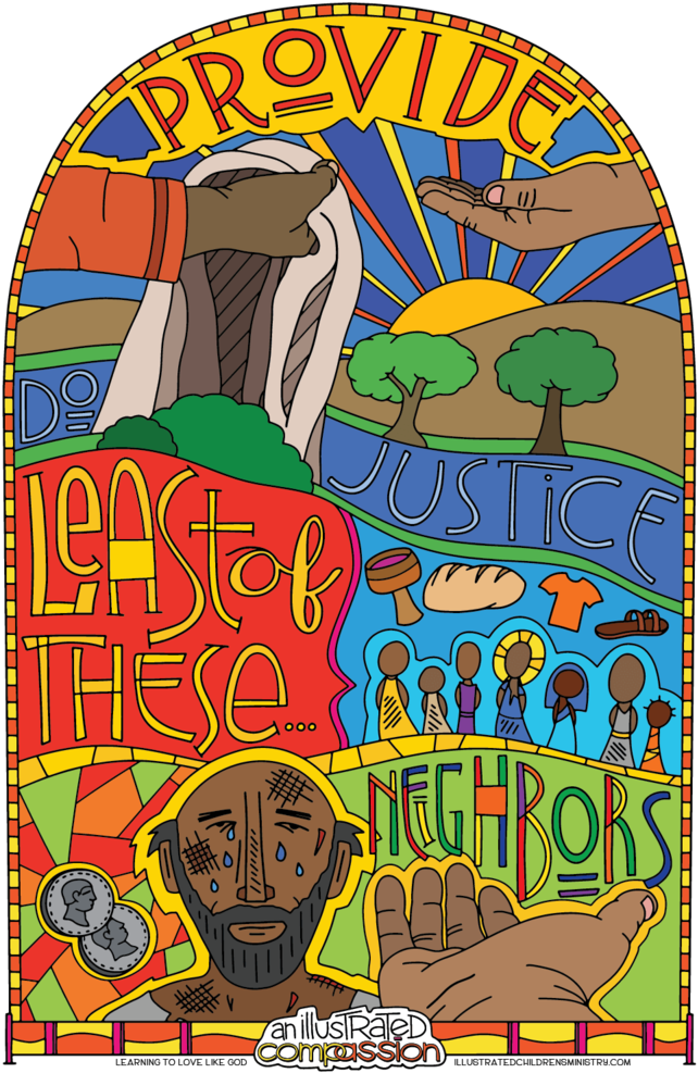 Illustrated Compassion Coloring Posters - Poster On Be Compassionate (683x1024), Png Download
