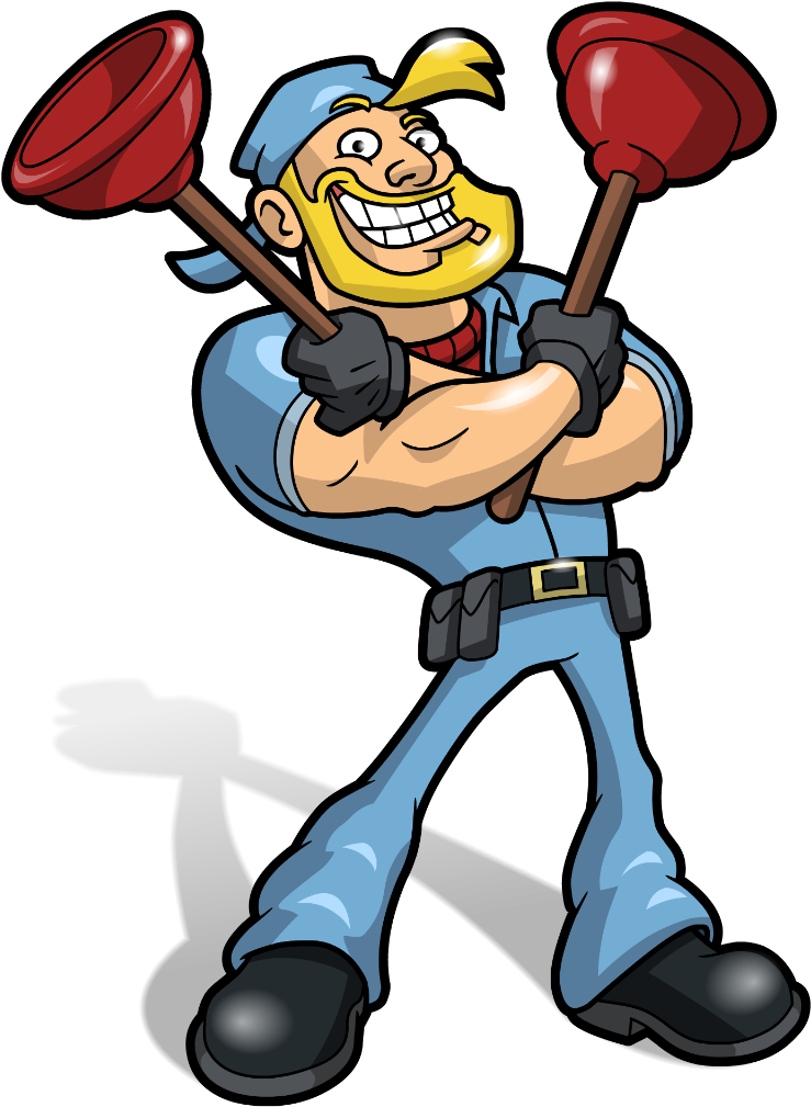 Plumbing Clip Art Free - Drain Cleaning Cartoon (1024x1024), Png Download