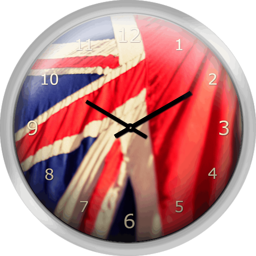 British Flag Or Union Jack - Wall Clock (992x992), Png Download