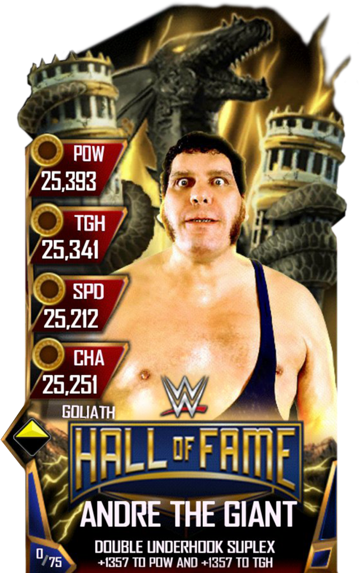 Andrethegiant S4 20 Goliath Halloffame - Wwe Supercard Goliath Fusion (733x1158), Png Download