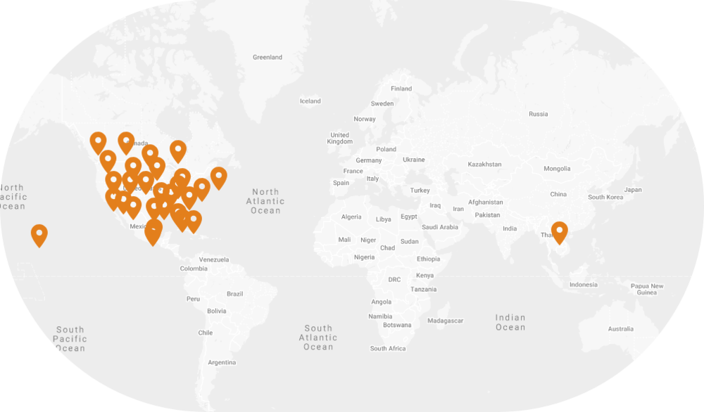 Carboncure World Map - Circle (1000x586), Png Download