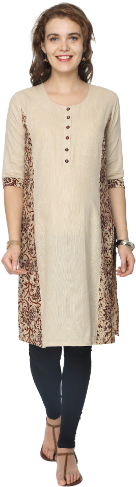 Kalamkari Feeding Kurta - Formal Wear (698x1008), Png Download