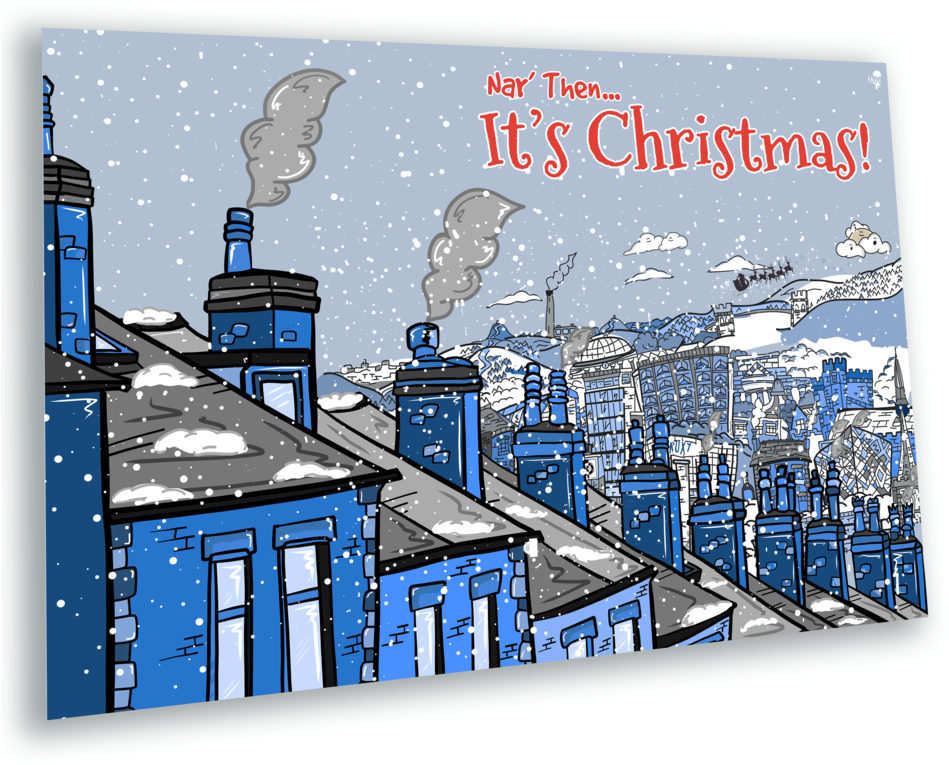 Sheffield Christmas Cards - Illustration (954x1023), Png Download