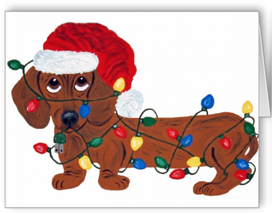 Greeting Cards Ecards - Dachshund Christmas Pajamas (960x848), Png Download