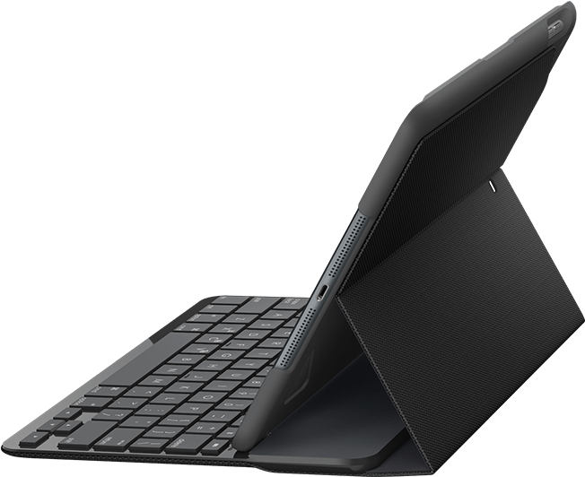 1 - Logitech Slim Folio Case With Integrated Bluetooth (652x560), Png Download