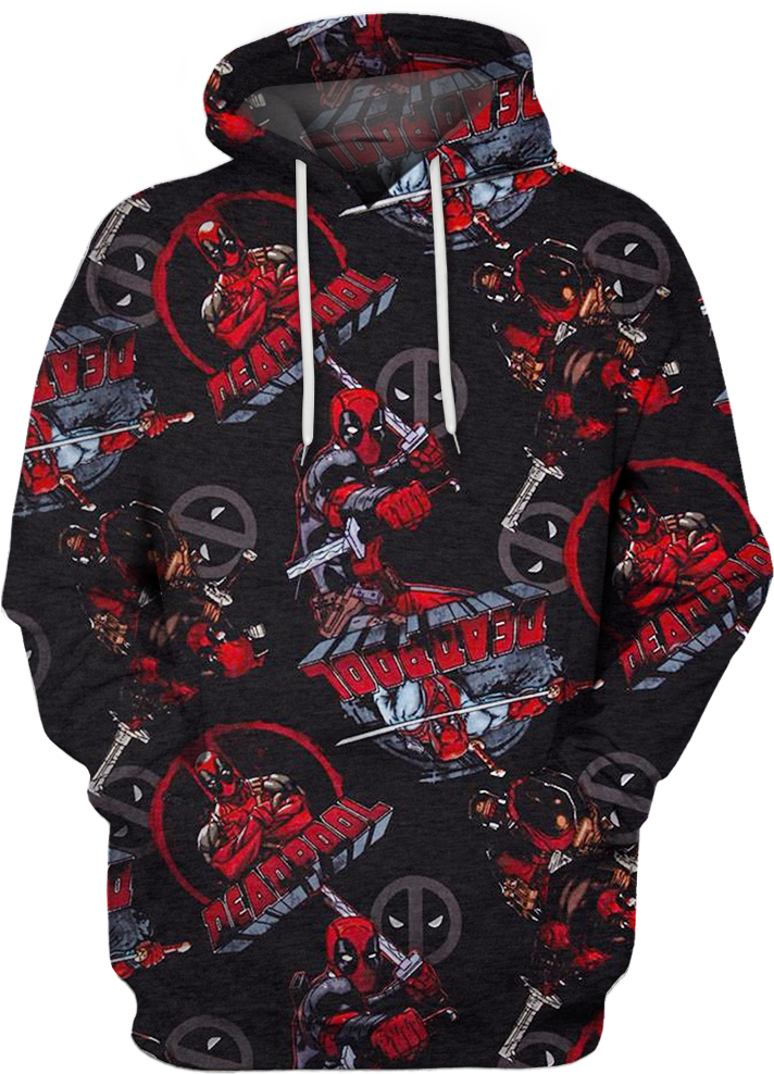 Deadpool Movie Hoodie 3d - Sweatshirt (1045x1044), Png Download