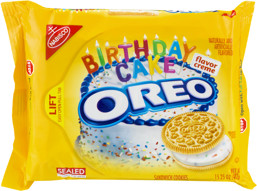 Nabisco Oreo Sandwich Cookies Birthday Cake Flavor - Oreo (1000x1000), Png Download