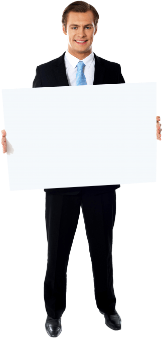 Free Png Download Businessmen Holding Banner Png Images - Person Holding Something Png (480x710), Png Download