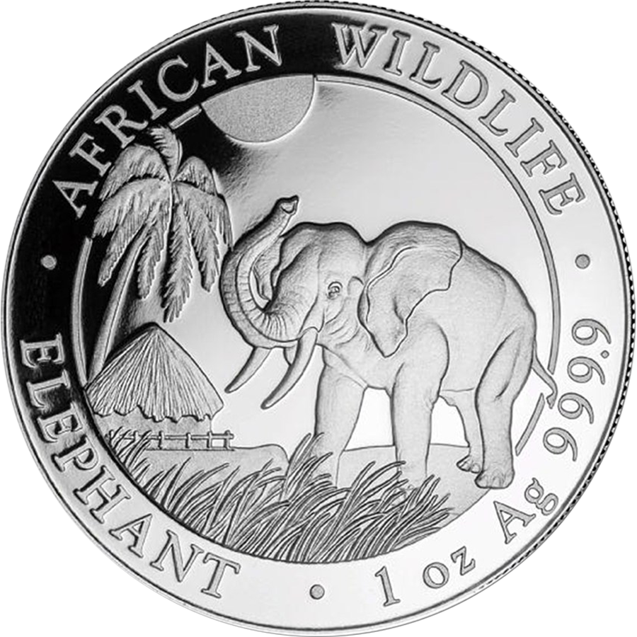 2017 Somalian Elephant 1oz Silver Coin - Elephant Coins (900x900), Png Download