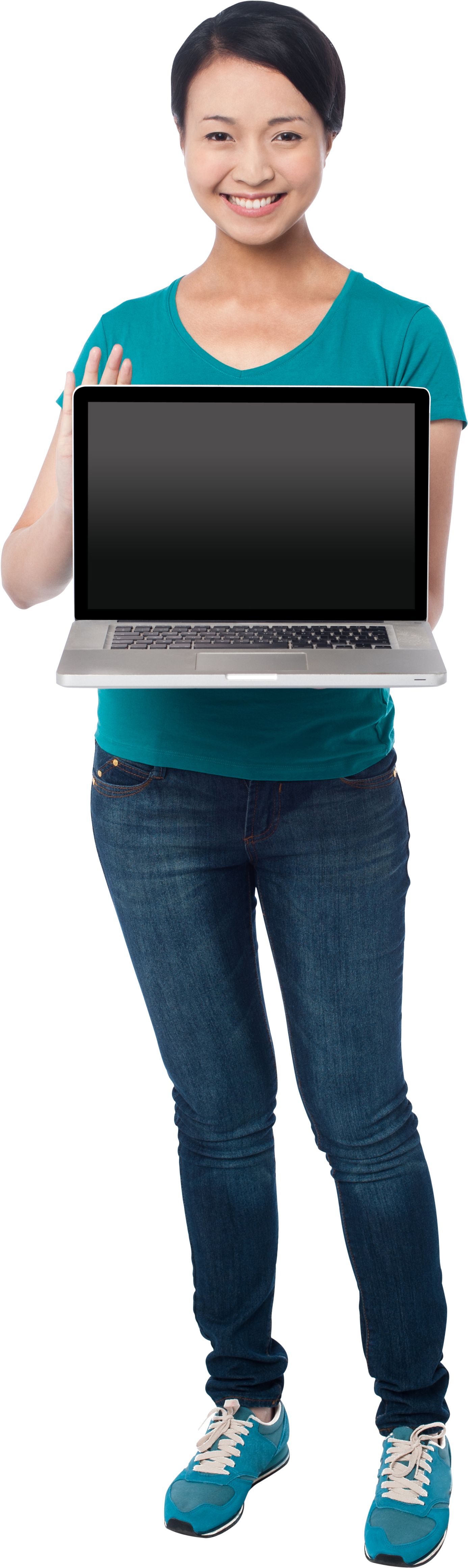 Girl With Laptop - Women With Laptop Png (3200x4809), Png Download