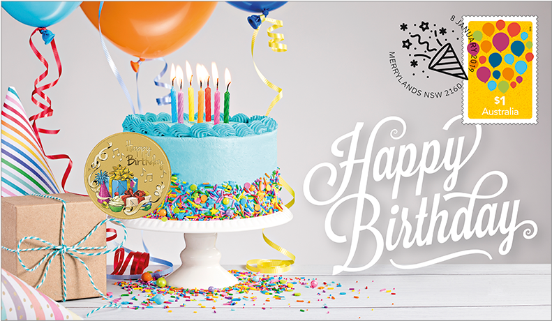 2019 Happy Birthday Stamp And Coin Cover (800x600), Png Download