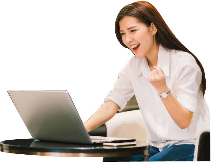 Asian Business Women Using Notebook And Smiling Happy - ธุรกิจ ที่ ไม่ ต้อง ลงทุน (715x550), Png Download