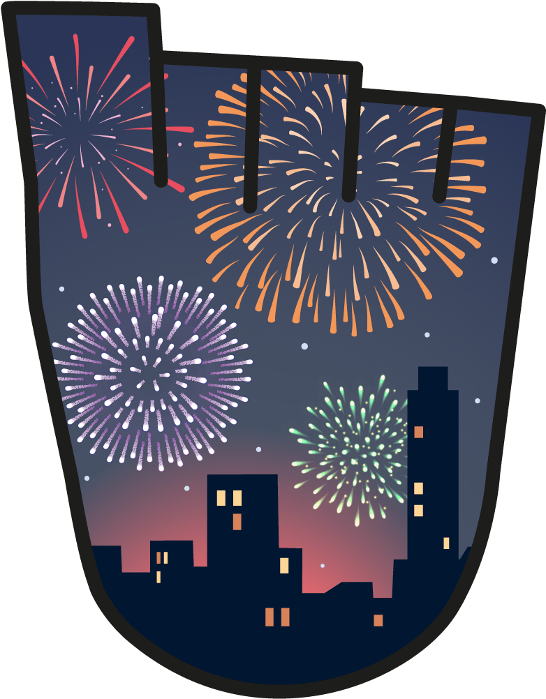 November 2018 Wow Badge Fireworks - Fireworks (1200x1200), Png Download