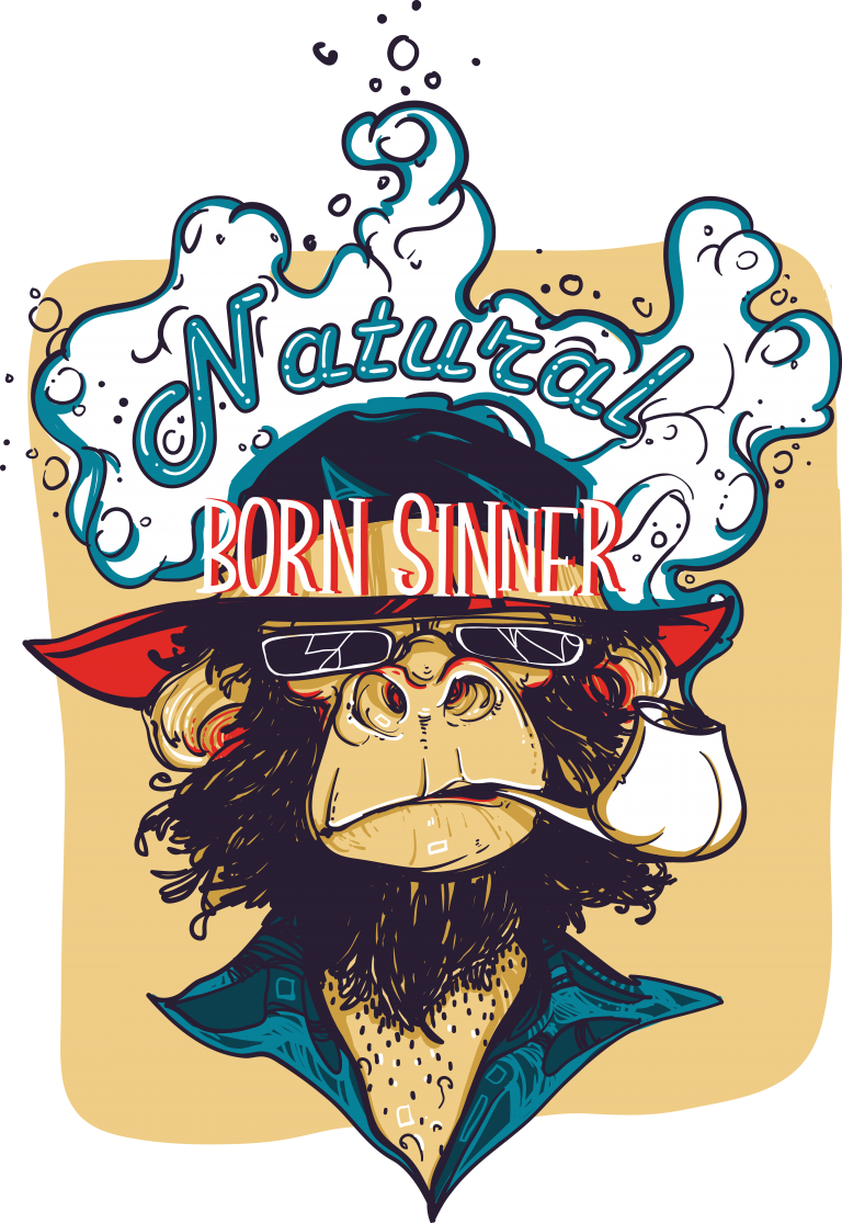 Natural Born Sinner Buy T Shirt Design - Illustration (768x1115), Png Download