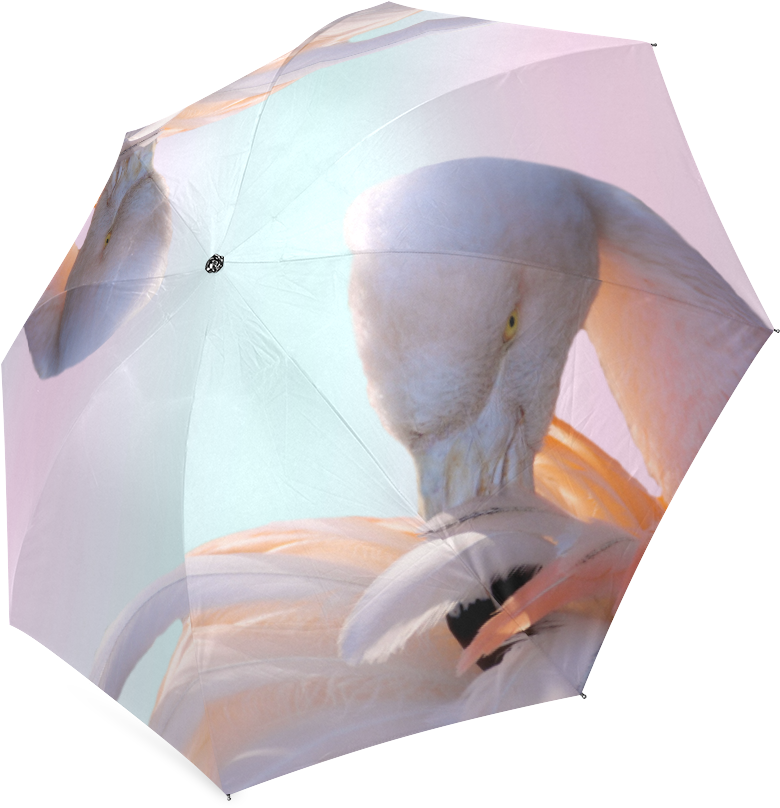 Flamingo Pink Mint Foldable Umbrella - Hot Air Balloon (1000x1000), Png Download