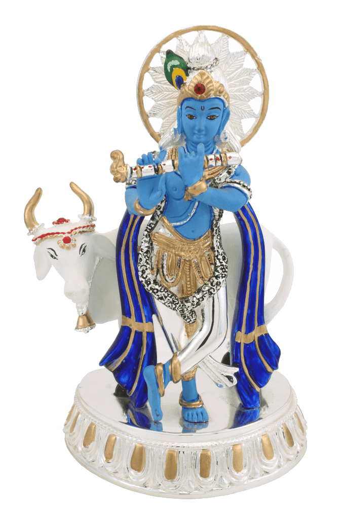 Blue Krishna Large - Figurine (683x1024), Png Download
