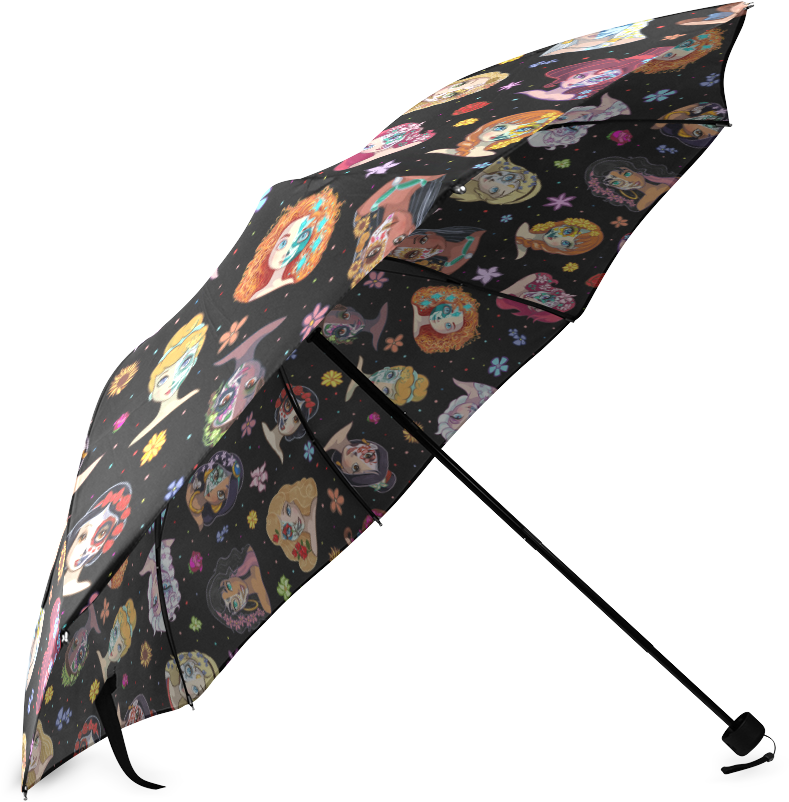 Foldable Umbrella - Purple Umbrella With Penguin (1000x1000), Png Download