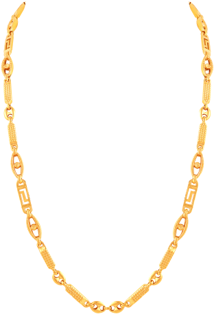 22kt Gold Multi Shape Lace Mens Chain - Necklace (700x525), Png Download