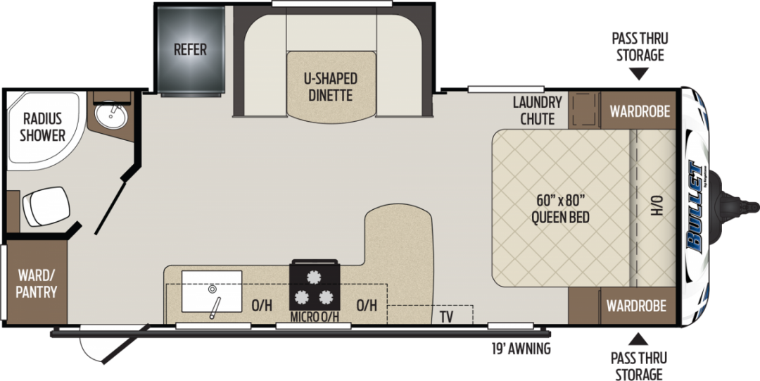 Price - $22230 - Bullet 308bhs Travel Trailer (1080x541), Png Download