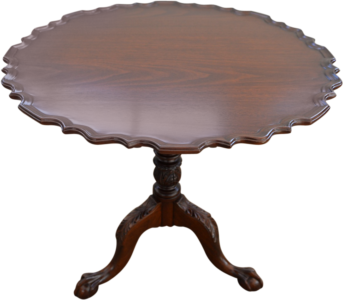 Vintage Pie Crust Swivel Tea Table Front - End Table (1200x1200), Png Download