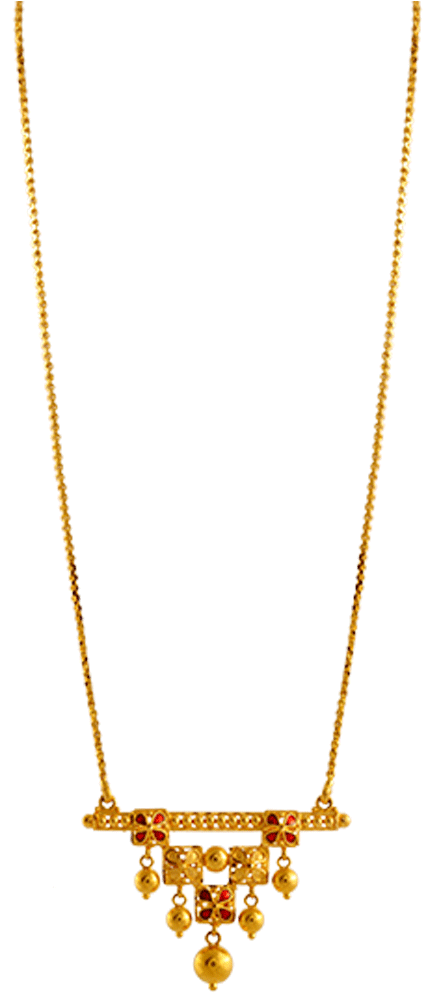 Chandra Jewellers 22k Yellow Gold Neckless - Pc Chandra Light Weight Necklace (1000x1000), Png Download