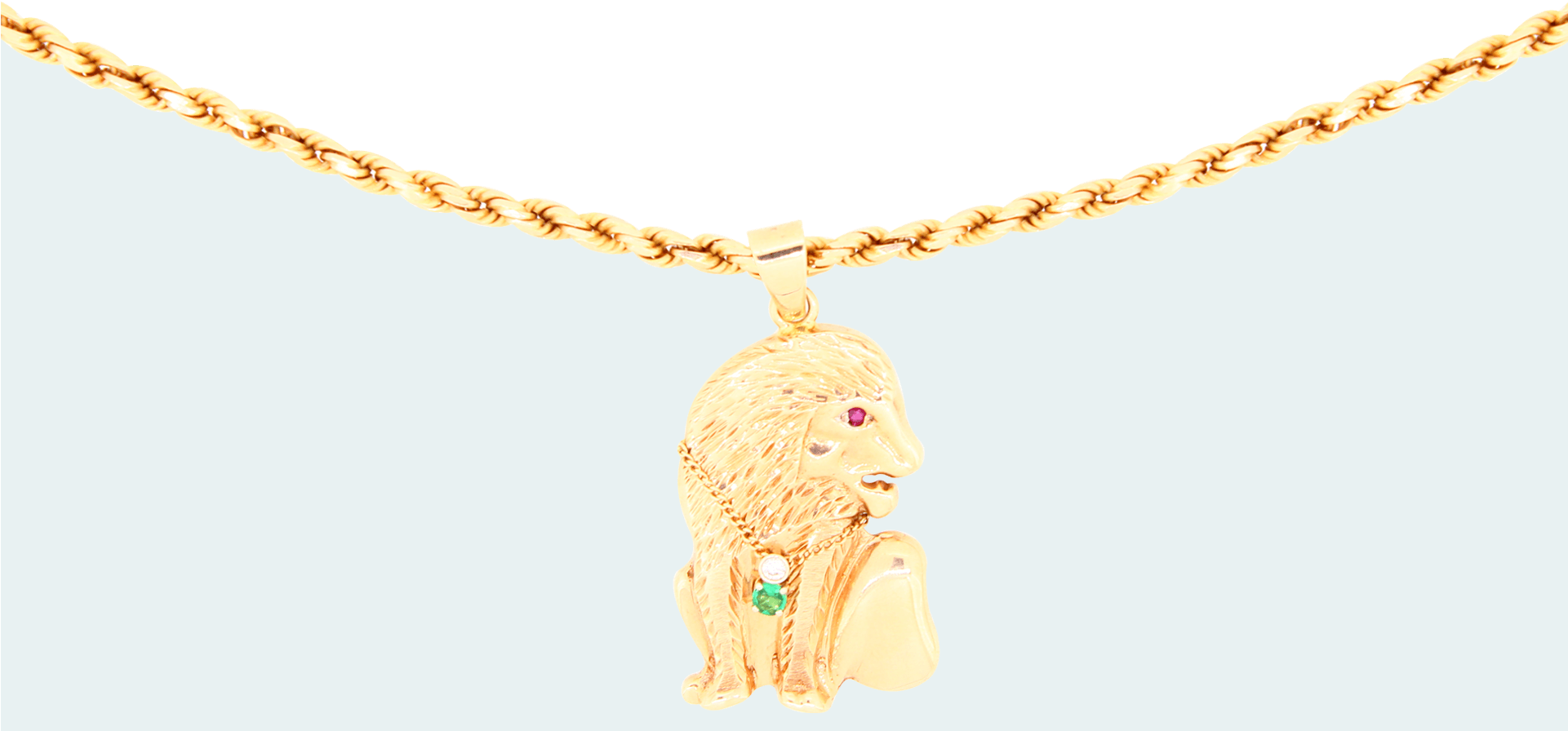 Custom Made Lion Pendant Necklace - Pendant (1920x915), Png Download