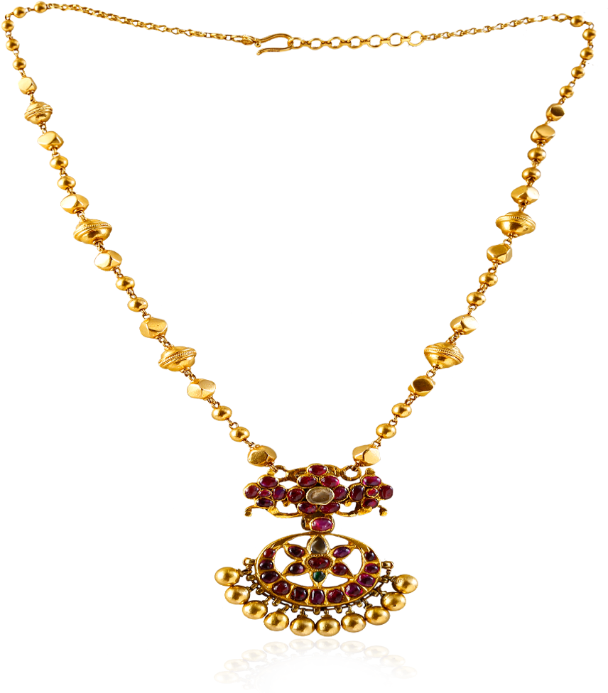 Vintage Ruby Flower Necklace - New Long Gold Necklace Designs (1000x1000), Png Download