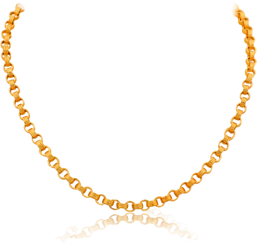Captivating Gold Interlock Gents Chain - Transparent Chain (1000x1000), Png Download