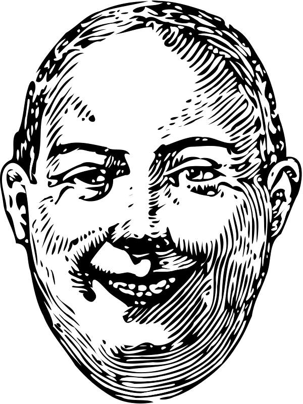 A Fat Man - Fat Man Face Drawing (600x800), Png Download