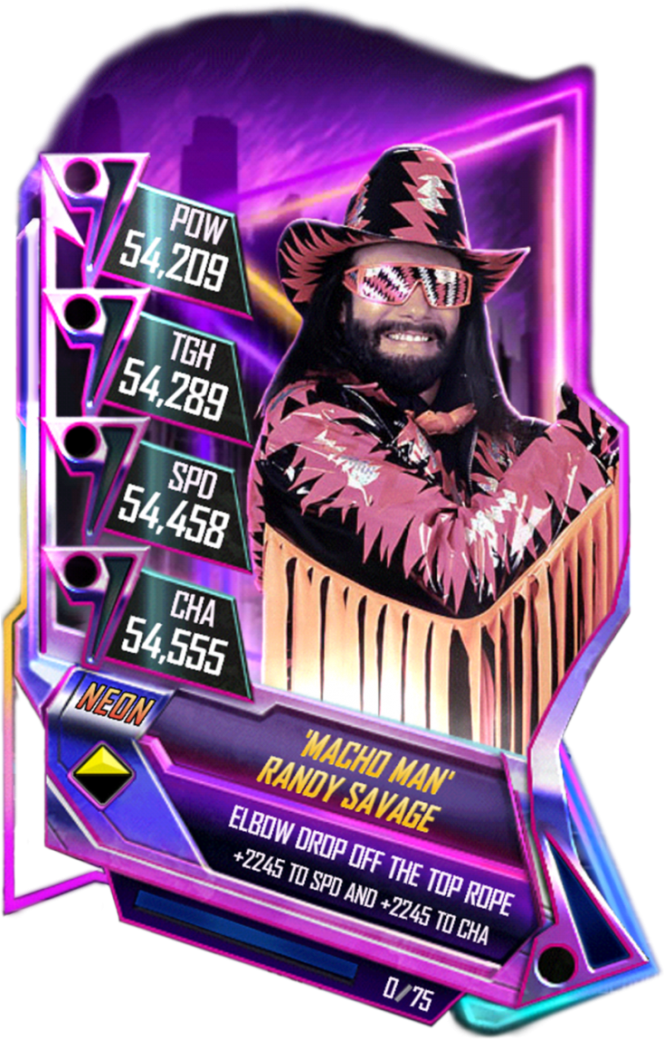 Randysavage S5 23 Neon10 - Wwe Supercard Neon Cards (733x1158), Png Download