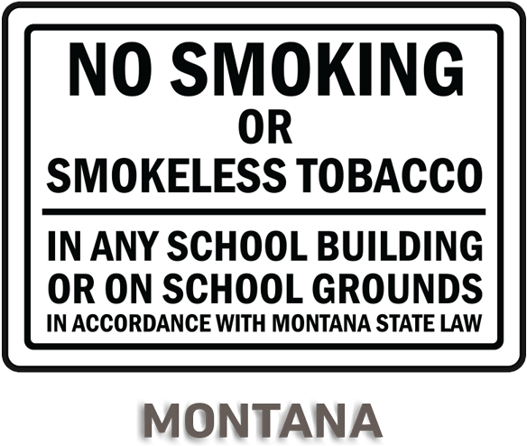 Montana No Smoking Sign - Circle (600x530), Png Download