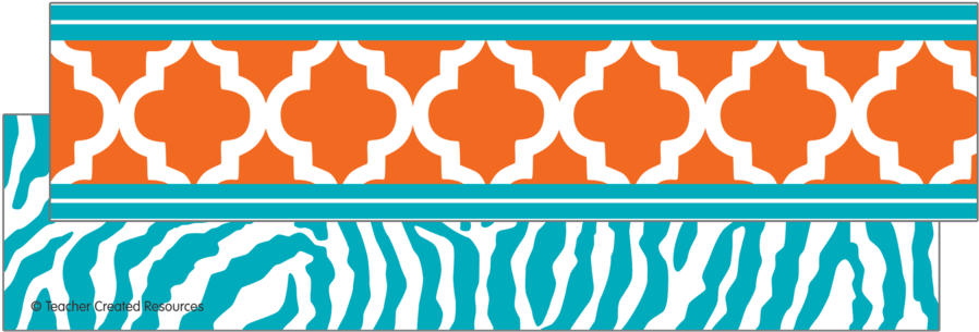 Tcr77099 Orange And Teal Wild Moroccan Ribbon Runner (900x900), Png Download