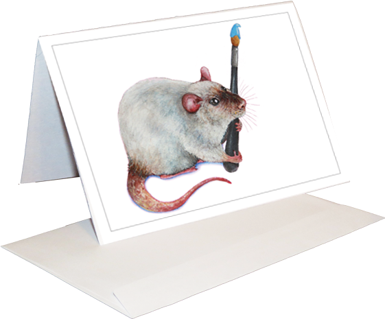 Artsy Rat Greeting Card - Rat (591x591), Png Download