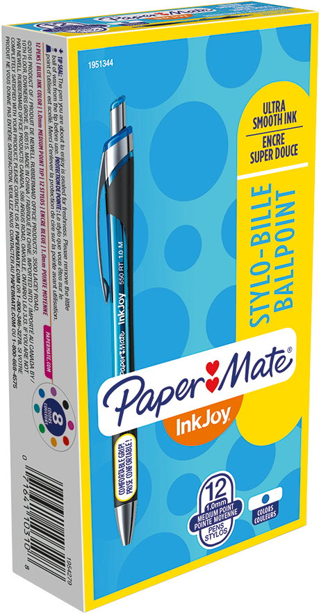 Paper Mate Inkjoy 550rt Retractable Ballpoint Pens - Ballpoint Paper Mate Inkjoy (1000x1000), Png Download