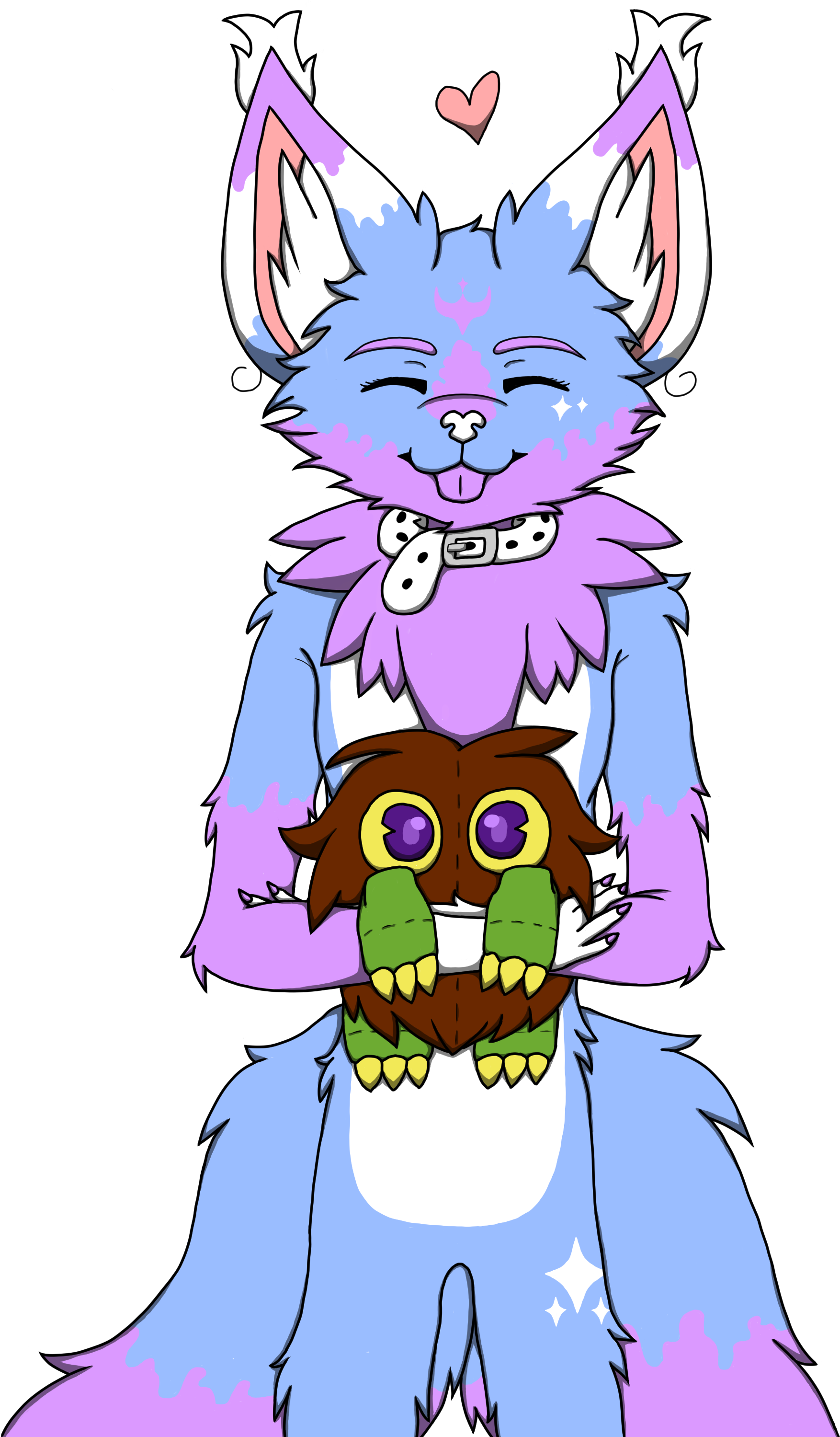 Magic And Her Plushie - Cartoon (2448x3264), Png Download