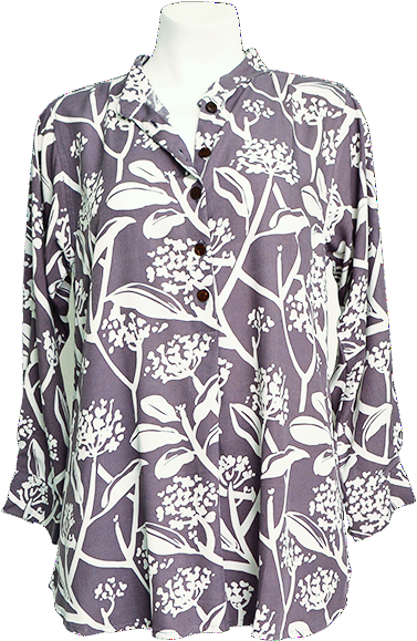 Frangipani Print Blouse In Purple Haze - Blouse (600x600), Png Download