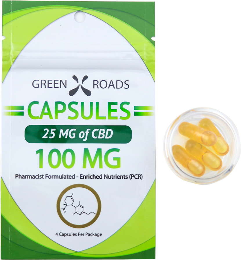 Cbd Capsules By Green Roads™ - Pill (1000x1000), Png Download