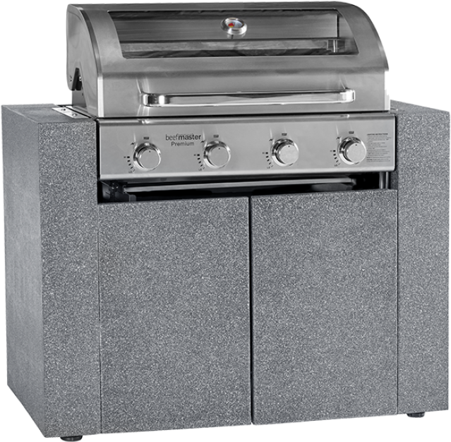 Premium Beefmaster 4 Burner On Island - Barbecue Grill (1130x733), Png Download