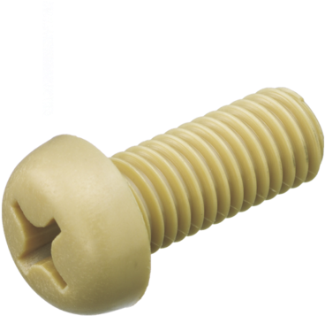 Polyphenylene Sulfide / Cross Recessed Pan Head Screw - Brass (740x416), Png Download