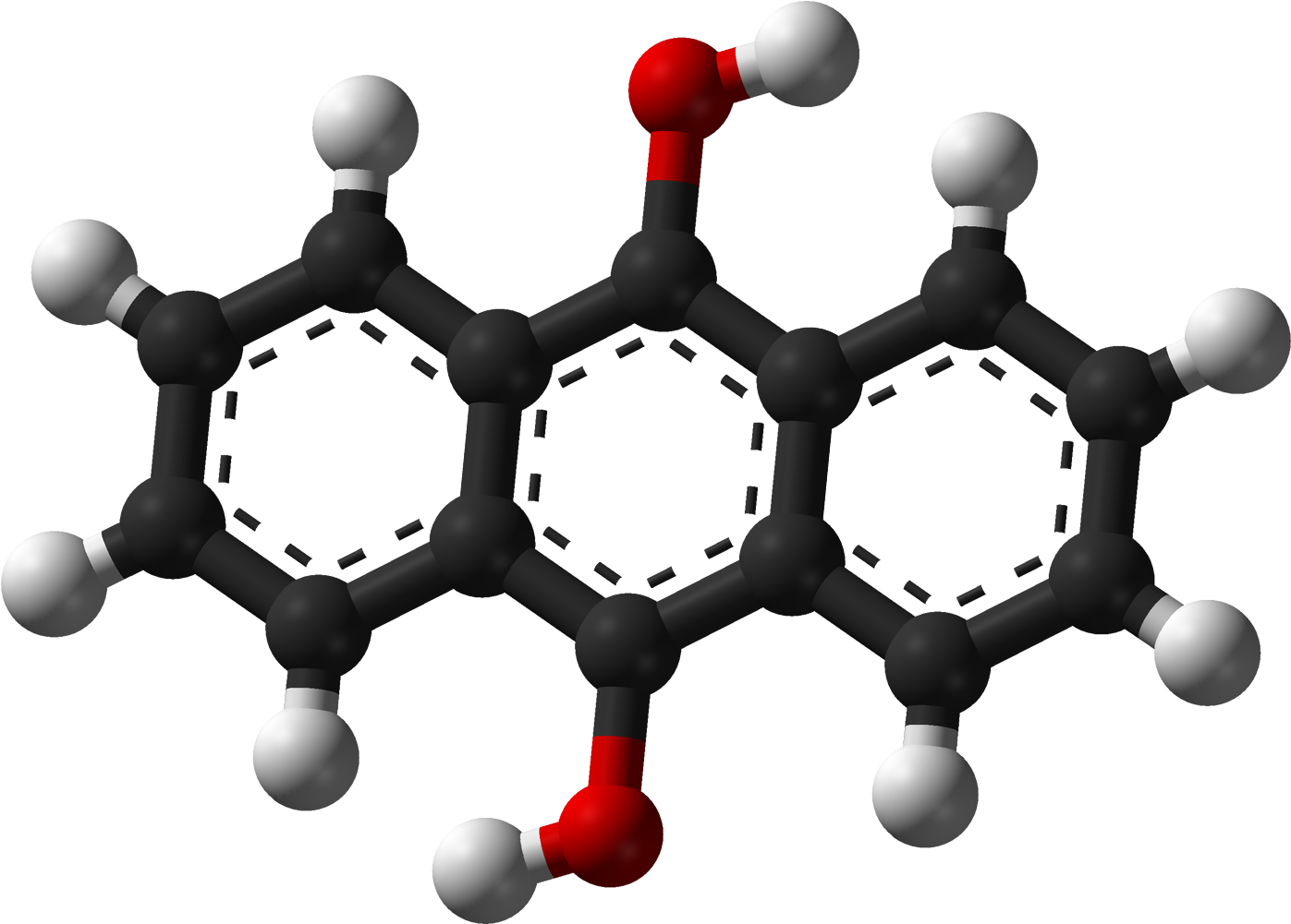 9,10 Dihydroxyanthracene 3d Balls - Bismuto Molecula (1500x1100), Png Download