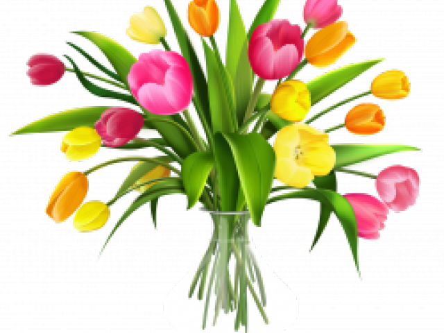 Vase Clipart Flower Arrangement - Tulips In A Vase Clipart (640x480), Png Download
