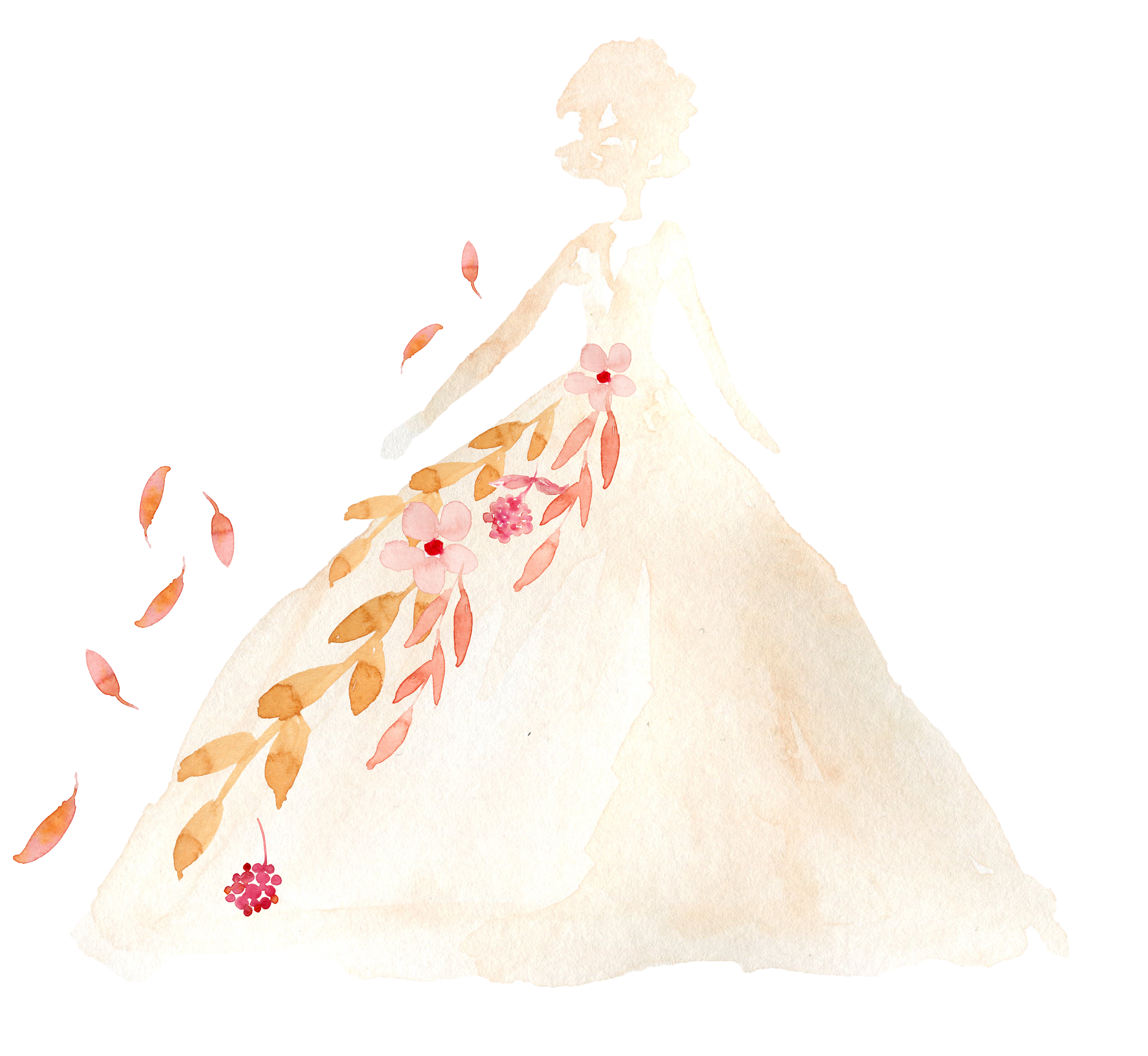 Cartoon Wedding Dress - Illustration (3167x2725), Png Download